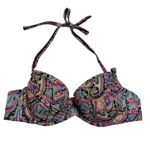 Victoria's Secret Multicolor Patterned Halter Neck Swimsuit Top